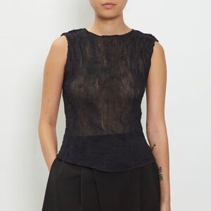 Issey Miyake Twist Chiffon Sleeveless Top